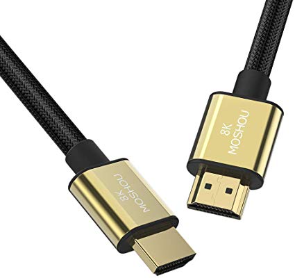 SIKAI Ultra HD High Speed 48Gbps HDMI 2.1 Premium Flexible Nylon Cable comptabile with LG/Sony OLED TV support 4k@120HZ 8K@60HZ, Full HD, HDTV, 3D, HDCP 2.2, Dolby Atmos (2m)