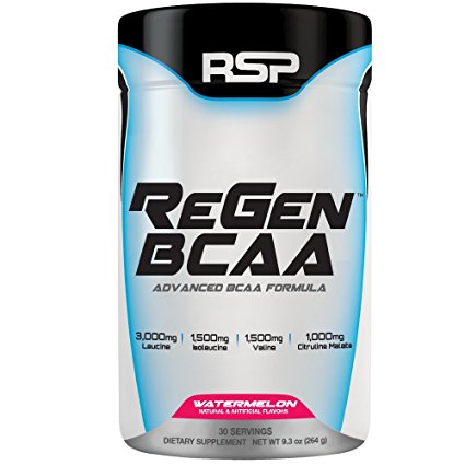 RSP ReGen BCAA – Post Workout BCAA Powder, High Performance Supplement for Muscle Recovery & Endurance, Amino Acids, Watermelon, 30 servings