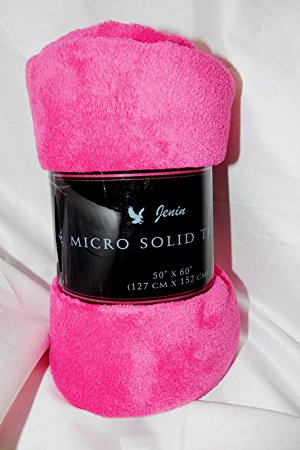 Gorgeous Home HOT PINK SMALL THROW SOLID SOFT BLANKET ULTRA MICROPLUSH COMFORT FLEECE SUPER WARM 50 INCH WIDE X 60 INCH LENGTH