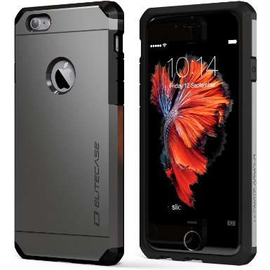 iPhone 6s Case - EliteCase Ultimate Armor Durable and Protective Triple Layer Design. Bundle with Clear HD Screen Protector - Gunmetal (Fits 4.7-Inch)