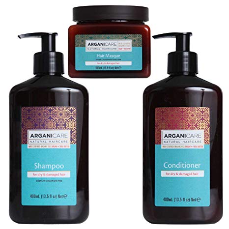 Arganicare Shampoo, Conditioner & Hair Masque Value Pack 3 Pc Gift Set