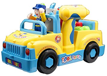 Techege Bump'n'Go Tool Truck Toys with Lights and Sounds