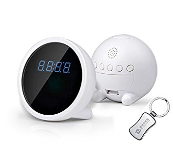 2014 New Mini Hidden Spy Wifi Camera Clock Secret IP Camera P2P Wifi Wireless Camcorder Clock for Android and iPhone White ＋A keychain