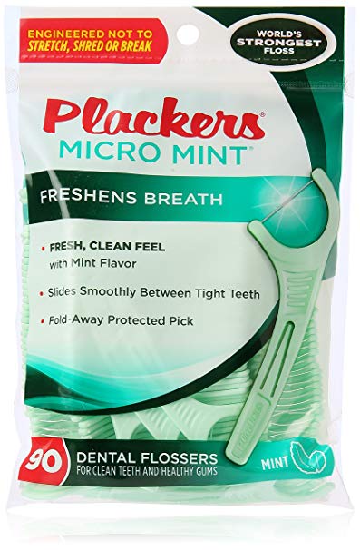 Plackers Dental Flossers Micro Mint - 90 Count