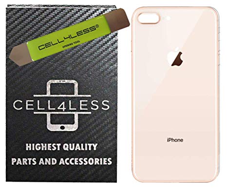 iPhone 8 Plus Back Glass Replacement Kit OEM Battery Door Replacement w/Adhesive & Removal Tool Compatible w/Apple iPhone 8 Plus Only (Gold)