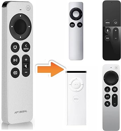 Newest Universal Remote Control for All Apple TV Remote, Replacement Compatible with Apple TV 4K/ Gen 1 2 3 4/ HD A2169 A1842 A1625 A1427 A1469 A1378 A1218 with TV Control Function