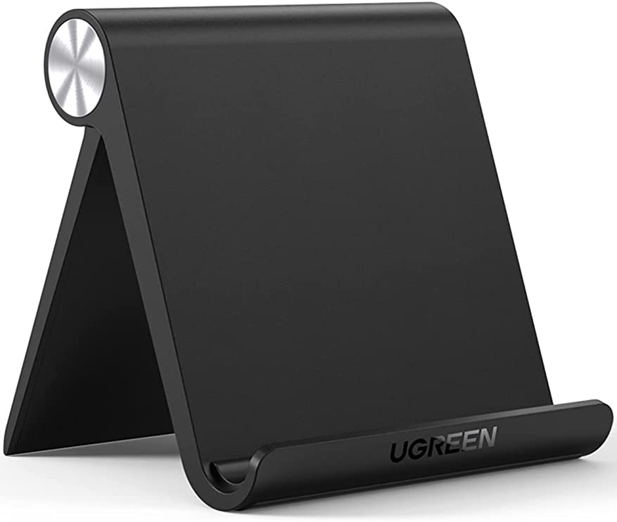 UGREEN Ständer Tablet Halterung Tisch Tablet Halter Ständer Handyhalter kompatibel mit iPad Air 3, iPad Pro, iPad Air, MediaPad, Surface Pro 7, Galaxy Tab, iPhone 13 usw. bis 12 Zoll (Schwarz)