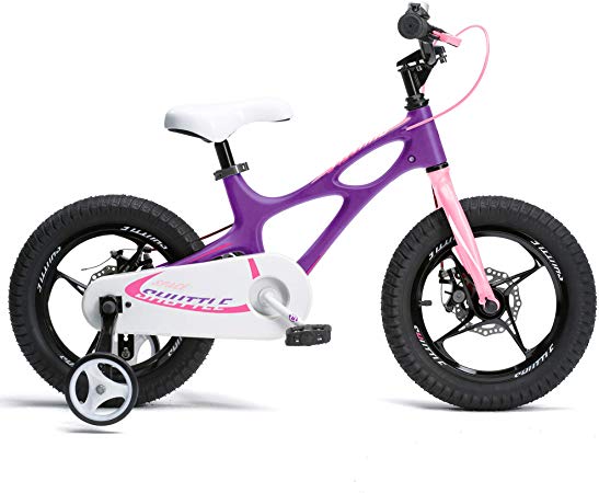 RoyalBaby Space Shuttle Lightweight Magnesium Kid's Bike with Disc Brakes for Boys and Girls, 14-16 Bike with Training Wheels, 18 inch Bike with Kickstand, 3 Colors Available