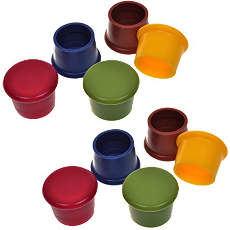 Pack of 10 Assorted Colors Silicone Reusable Wine Bottle Caps/Beer Sealer Cover