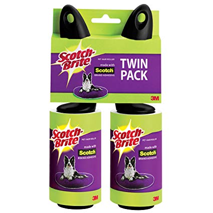 Scotch-Brite Pet Hair Roller, Twin Pack, 56-Sheets/Roller (112 Sheets Total)