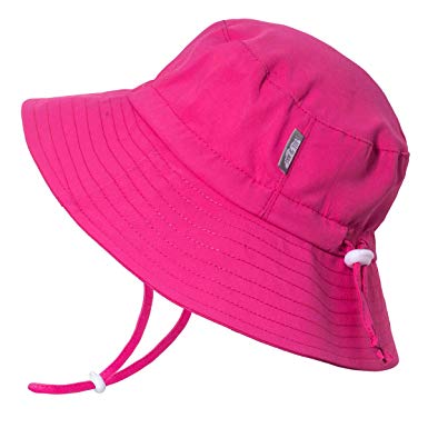 JAN & JUL Girls Quick-Dry Sun-Hat 50 UPF Protection, Adjustable Straps, for Baby, Toddler, Kids