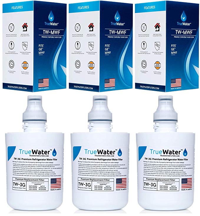 TrueWater Samsung DA29-00003G Compatible Refrigerator Water Filter - MADE IN AMERICA - (3 Pack) For Samsung HAF-CU1, HAFCU1, DA29-00003B