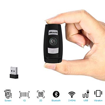 1D 2D Bluetooth Wireless Barcode Scanner,Alacrity Portable QR Handheld Mini Barcode Reader for Windows,Android,iOS,Mac.Able to Scan Codes on Screen