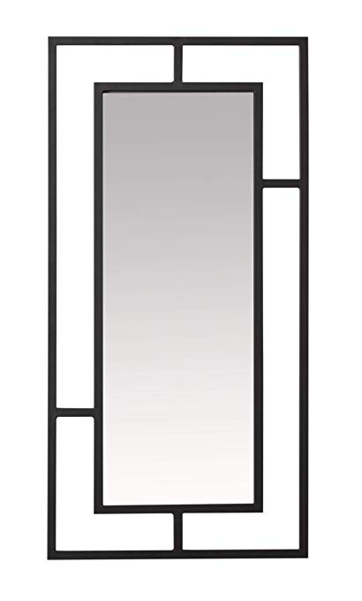 Studio Designs Home Pewter Camber Modern Metal Dual Frame Rectangle 18" x 36" Wall Mirror Grey 71025, 18" W x .625" D x 36" H