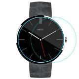 MOTO 360 Screen Protector 1st Gen Dimike Nillkin 9h Anti-burst Arc Edge Tempered Glass Smartwatch Protective Film Screen Protector Compatible for Motorola Moto 360 Smart Watch 25D 03mm