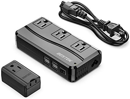 BESTEK Power Converter Adapter 220V to 110V Voltage Converter with 6A 4-Port USB Charging and UK/EU/AU/US Universal Travel Adapter(Black)