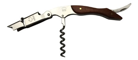Professional Waiter Corkscrew - Premium All-in-one Wine and Beer Opener with Foil cutter, made of Natural Rosewood and Solid Stainless Steel with elegant fabric bag and recycled paper gift box