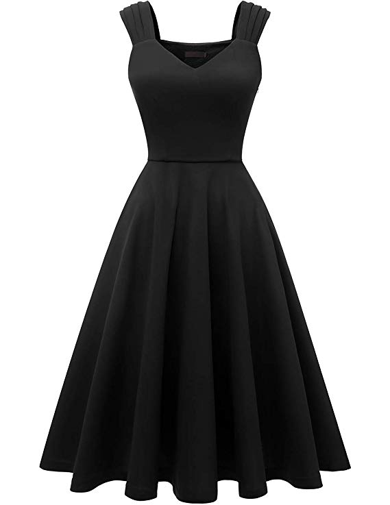 DRESSTELLS Women's Bridesmaid Vintage Tea Dress V-Neck Homecoming Party Swing Cocktail Dress