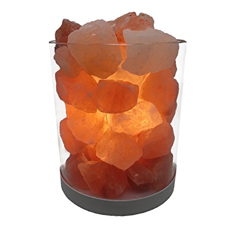 Himalayan Salt Lamp - Pink Salt rock lamp Crystal Salt Lamp Brightness Dimmable Control and 215W Bulbs 4.5LB 6 Inch Height 4.75 inch Width (White)