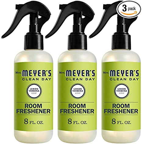 Mrs. Meyer’s Clean Day Room Freshener, Lemon Verbena Scent, Non-aerosol Spray Bottle, 8 Fl Oz, Pack of 3