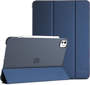 ProCase Smart Case for iPad Pro 11 Inch Case 2024 M4(Model: A2836/A2837/A3006), Slim Folio Stand Hard Back Shell Protective Tablet Cover for 5th Generation iPad Pro 11" 2024 -Navy