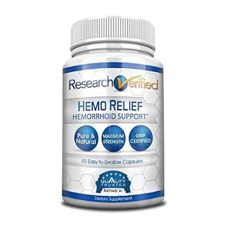 Research Verified Hemo Relief - #1 Hemorrhoid Relief on the market - The best solution. Provides a Relief & Repair for immediate relief and long-term healing - 100% Money Back! - 1 Bottle Supply