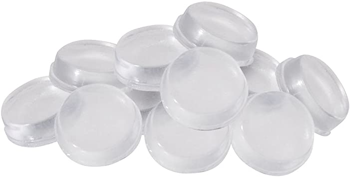 Self-Stick 1/2" Noise-Dampening Bumpers (12 Pieces) - Clear, Round