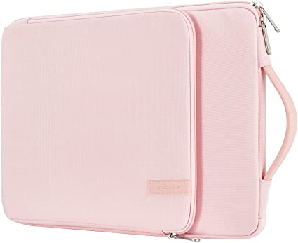 MoKo 13-13.3 Inch Laptop Sleeve Fits Surface pro 8, MacBook Pro M1 Pro/M1 Max 14.2 2021, MacBook Pro 13", iPad Pro 12.9, Chromebook, Protective Computer Carrying Bag Handle Pouch with Pocket, Pink