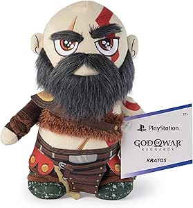 PlayStation, God of War Ragnarok, Premium 10-Inch Kratos Collector Grade Plush Toy, Cute Plushies and Kids Toys for PS5 Fans of All Ages