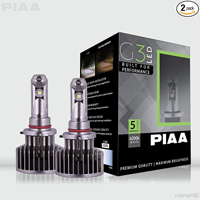 PIAA 26-17496 9006 G3 LED Bulbs, 6200K-12/24V 23W-Twin Pack, 2 Pack