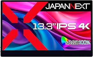 JAPANNEXT 13.3インチ タッチパネル搭載 4K(3840x2160)解像度 モバイルモニター JN-MD-IPS133UHDR-T USB-C miniHDMI HDR sRGB:100% スマートケース付き