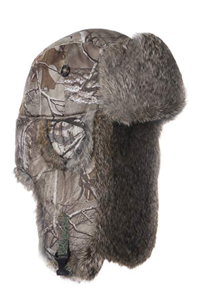 Mad Bomber New Boys Realtree Winter Aviator Pilot Bomber Hat with Real Rabbit Fur