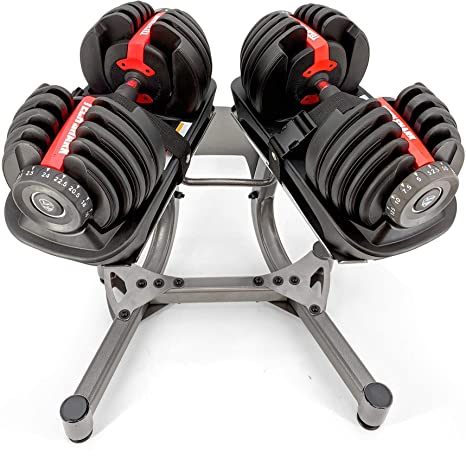 TECHSHARK Dumbbell Stand for Adjustable Dumbbells Rack Standard Metal Dumbbell Holder Weight Rack with Wheels for Home Gym(Only Stand)