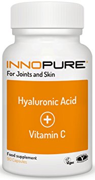 Hyaluronic Acid & Pure Vitamin C Powder, 90 Capsules | For Joint & Skin Care | Vegan, Vegetarian Society Approved