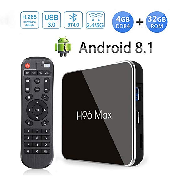 Android 8.1 H96 Max X2 TV Box with 4GB RAM 32GB ROM Amlogic Quad core Support WiFi 2.4G 5G/4K/3D Smart TV Box