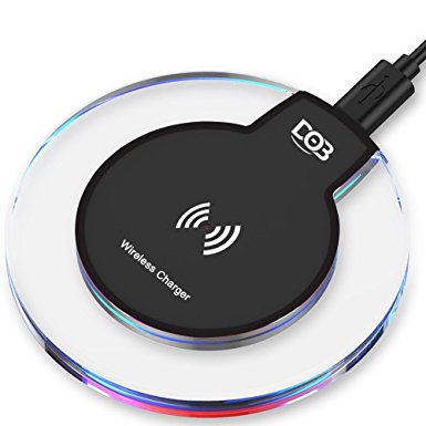 DOB Wireless Charger, Ultra Compact Wireless Fast Charger for Samsung Galaxy S8 / S7 / S7 Edge / Note 8 / iPhone X / iPhone 8 / 8 Plus / Nexus4 / 5 / 6 / All Qi Enabled Phones