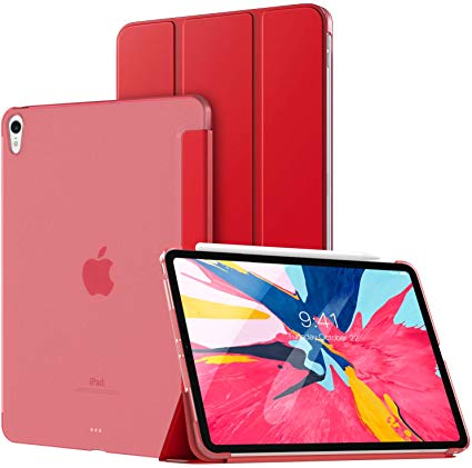 Oaky PU Leather and PC Slim Light Trifold Stand Smart Cover for iPad Pro 11-inch (Red)