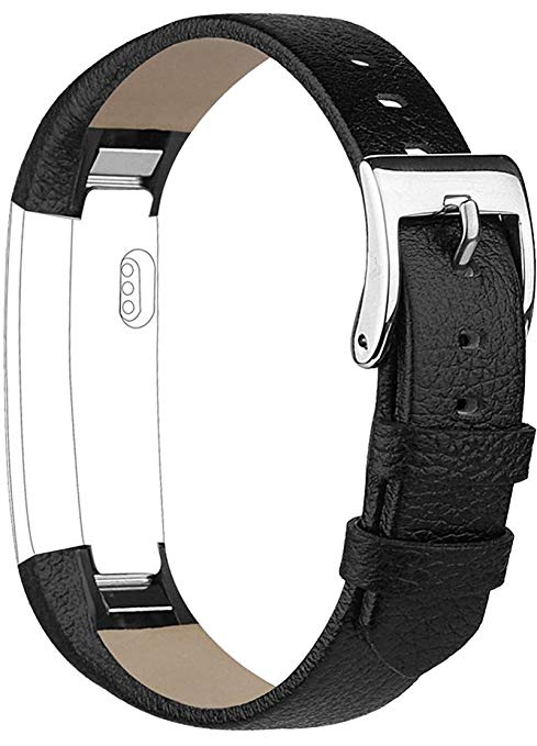 Vancle Strap for Fitbit Alta HR/Fitbit Alta, Adjustable Comfortable Replacement Leather Band with Stainless Steel Buckle for Fitbit Alta 2016 / Fitbit Alta HR 2017(No Tracker)