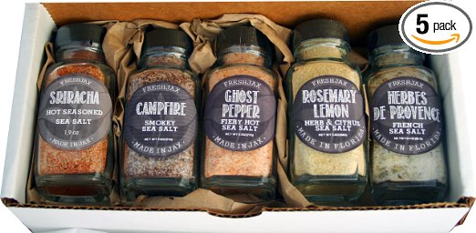 Set of 5 FreshJax Gourmet Handcrafted Spices (Seasoned Sea Salts) Gift Set