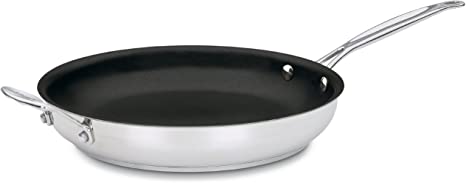 Cuisinart 722-30HNS Chef's Classic Stainless Nonstick 12-Inch Open Skillet with Helper Handle