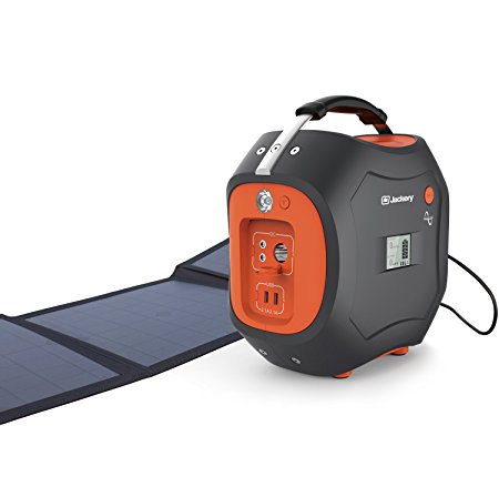 Jackery PowerPro 500Wh Portable Solar Generator, Rechargeable Power Supply with Silent DC/AC Power Inverter, 12V Car, AC & USB Outputs (PowerPro   85W Solar Panel)