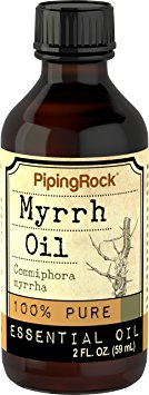 Piping Rock Myrrh 100% Pure Essential Oil 2 fl oz (59 ml) Bottle Commiphora Myrrha Therapeutic Grade