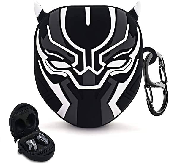 Galaxy Buds Live/Galaxy Buds Pro Case Cover (2020), Shockproof Silicone Protective Cover Cute Cartoon Design for Samsung Galaxy Buds Live Charging Case (Black Panther)