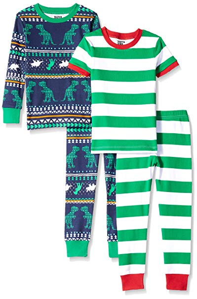 Amazon Brand - Spotted Zebra 4-Piece Snug-Fit Cotton Pajama Set