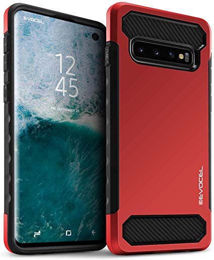 Galaxy S10 Case, Evocel [Dual Lite Series] Lightweight & Slim Profile Dual Layer Phone Case for Samsung Galaxy S10 (SM-G970), Red