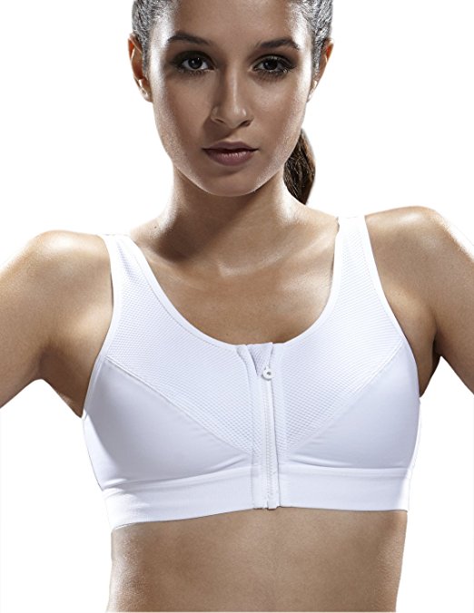 Yvette Zip Front Sports Bra #6015-High Impact(One Band Size Up)