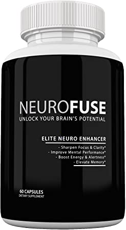 Neurofuse Powerful Focus & Memory Nootropic Pill - Formula Helps Support Memory, Cognitive Function, Focus & Clarity –Reduce Brain Fog & Fatigue
