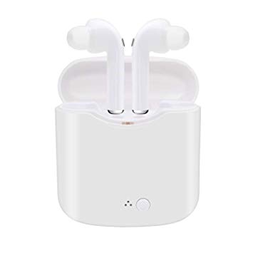 Wireless Earbuds Bluetooth Headphones Sweatproof Sports with Headset Charging Case Mini Size HD Stereo in-Ear Noise Canceling Earphones with Mic for Phone iOS Android Smart Phone (white-66)