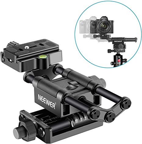 Neewer Pro 4-Way Macro Focusing Focus Rail Slider with 1/4-Inch Quick Shoe Plate Compatible with Canon Nikon Pentax Olympus Sony and Other DSLR Cameras and Camcordes Great for Close-Up Shooting