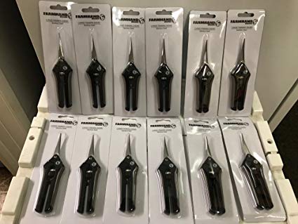 12 Pack Curved Tip Trimming Scissors with Stainless Steel Blades, Gardening Micro Tip Snips